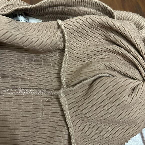 THREE BIRD NEST Wide Leg Pants Camel Brown Knit High Rise Lagenlook - Picture 5 of 11